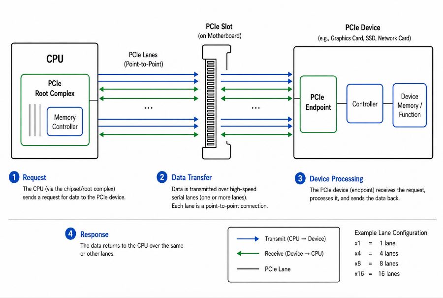 Working Principle of PCIe Inside a Computer